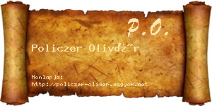 Policzer Olivér névjegykártya